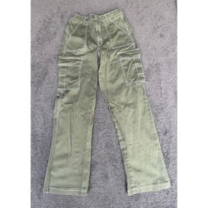 Faded Rose Essentials Olive Green‎ Contrast Stitch Cargo Pants Womens Medium